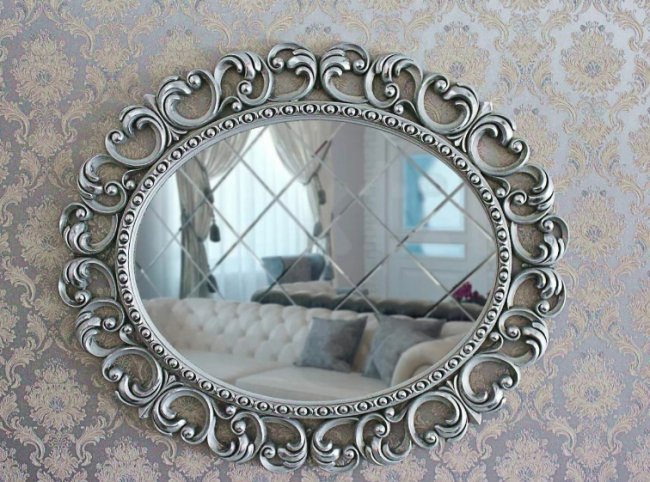 Дизайнерские зеркала в серебряных рамах